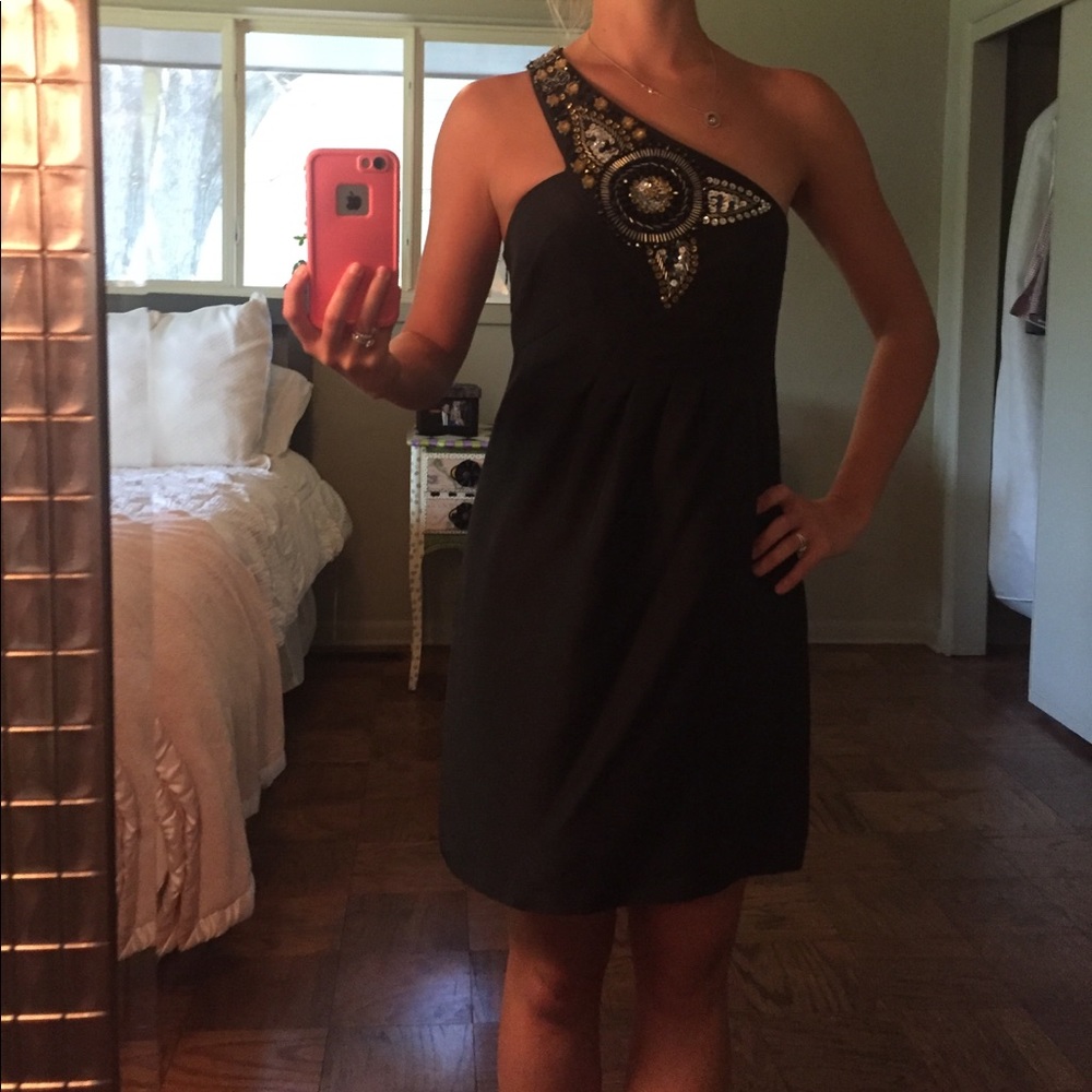 Black size 4 beaded Tibi dress