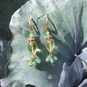 Crystal drop pendant earrings