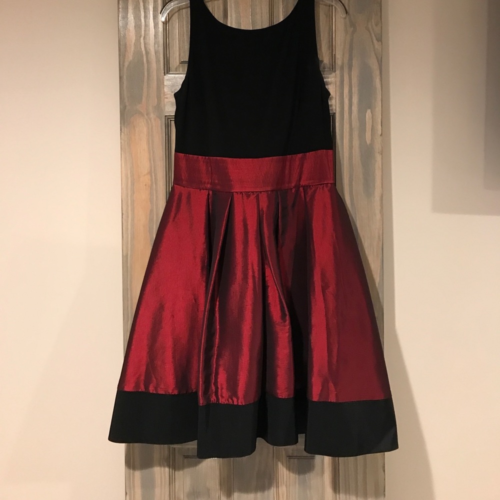 Red shimmer dress