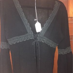 Black bell sleeve dress