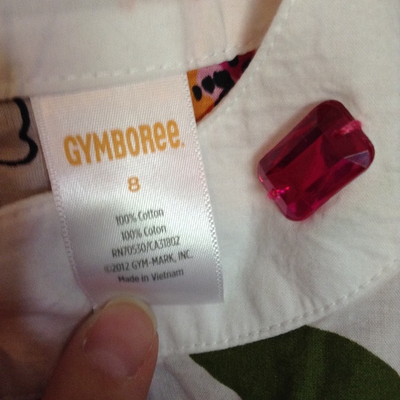 EUC Gymboree CuTe  Floral Top Jeweled Neck. Sz 8 - Picture 3 of 3