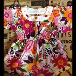 EUC Gymboree CuTe  Floral Top Jeweled Neck. Sz 8
