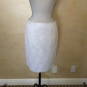 Club Monaco silver and white skirt midi length