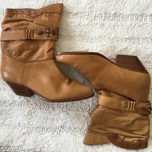 Paola Fellicce Western leather tan midcalf boots