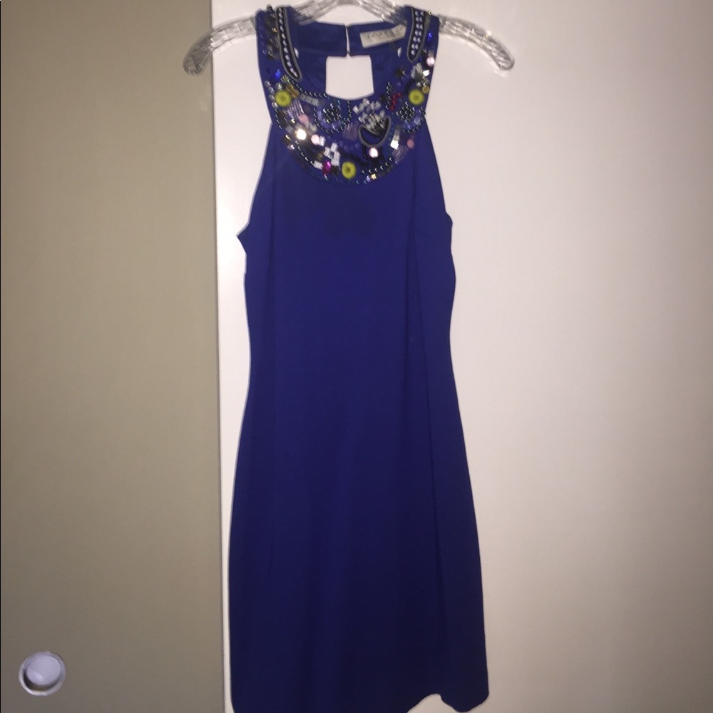 Blue Trina Turk beaded dress