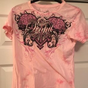 Large Sinful Distressed T-shirt