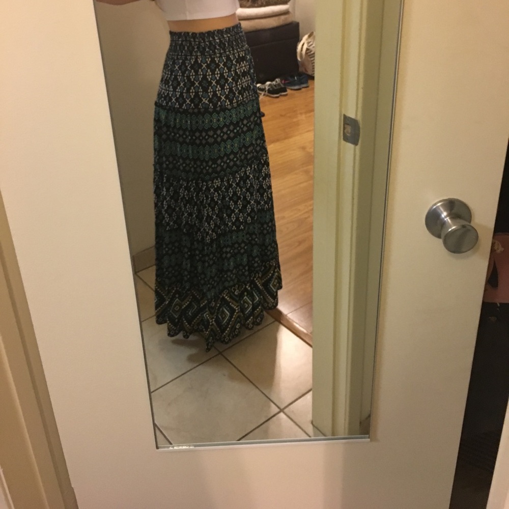 Blue Print Maxi Skirt