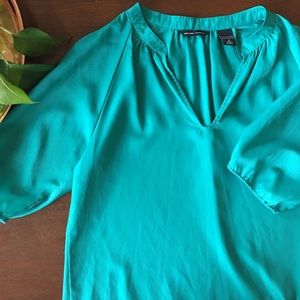 Teal New York & Company V-Neck Blouse
