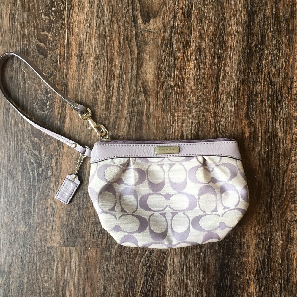 Purple Coach wristlet