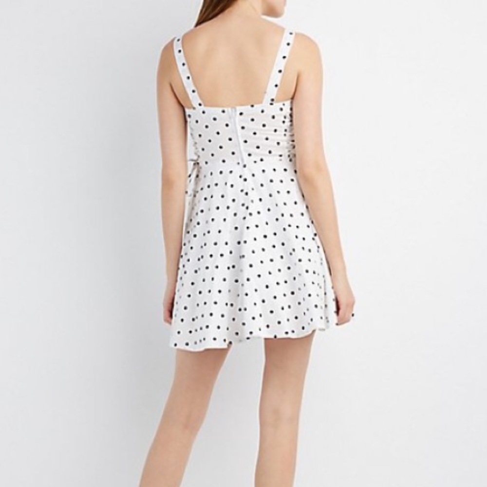 POLKA DOT LACE UP SKATER DRESS