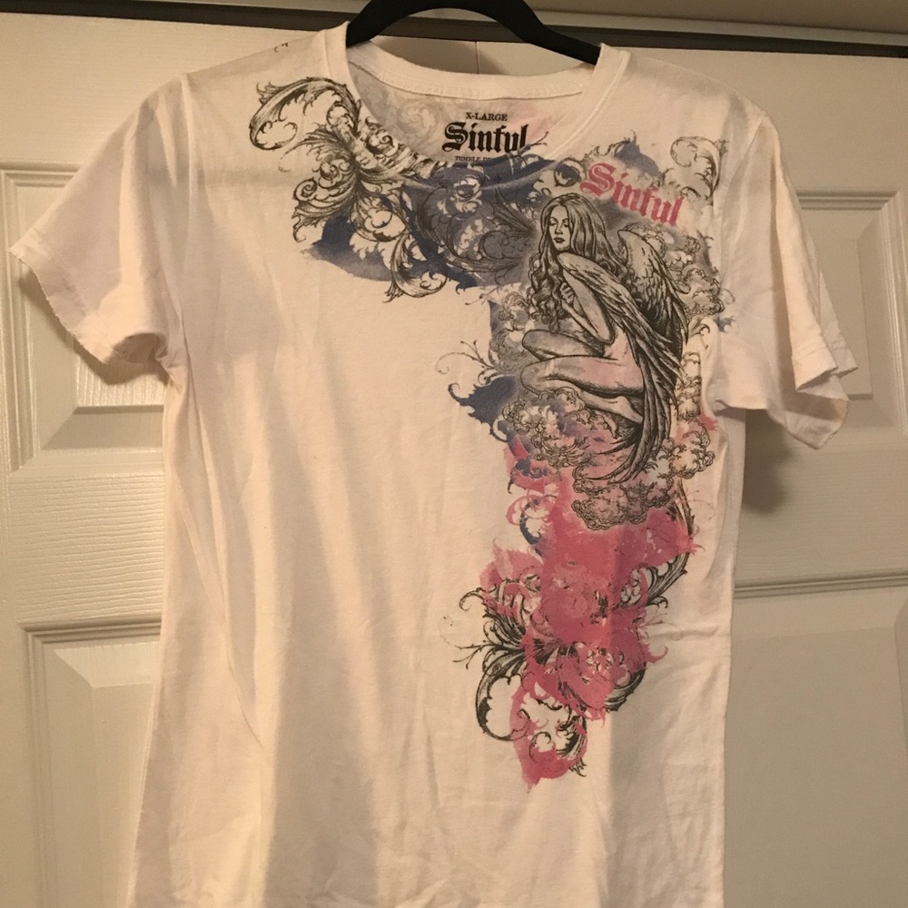 X-Large white Sinful t-shirt