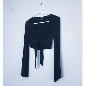 70's bell sleeve crop top