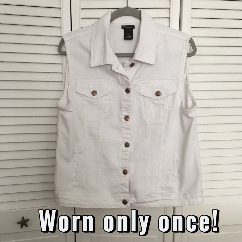 White denim vest jacket