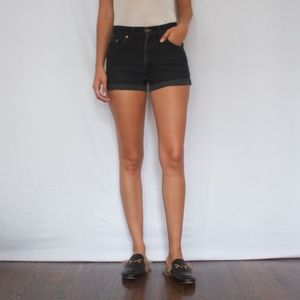 Levi's charcoal denim shorts