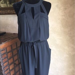 Cache black cutout sleeveless jumpsuit