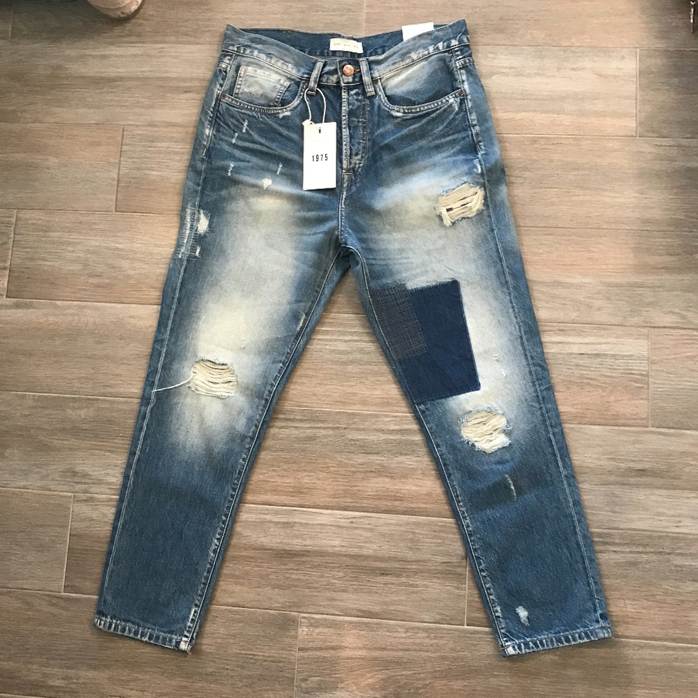 BRAND NEW ZARA MEN PATCHED JEANS SZ 30
