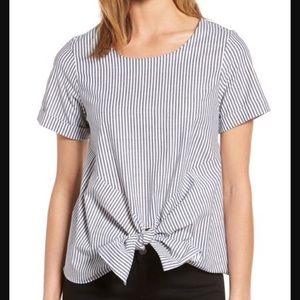 🎉HP🎉 Nordstrom Bobeau Tie Front Poplin Top