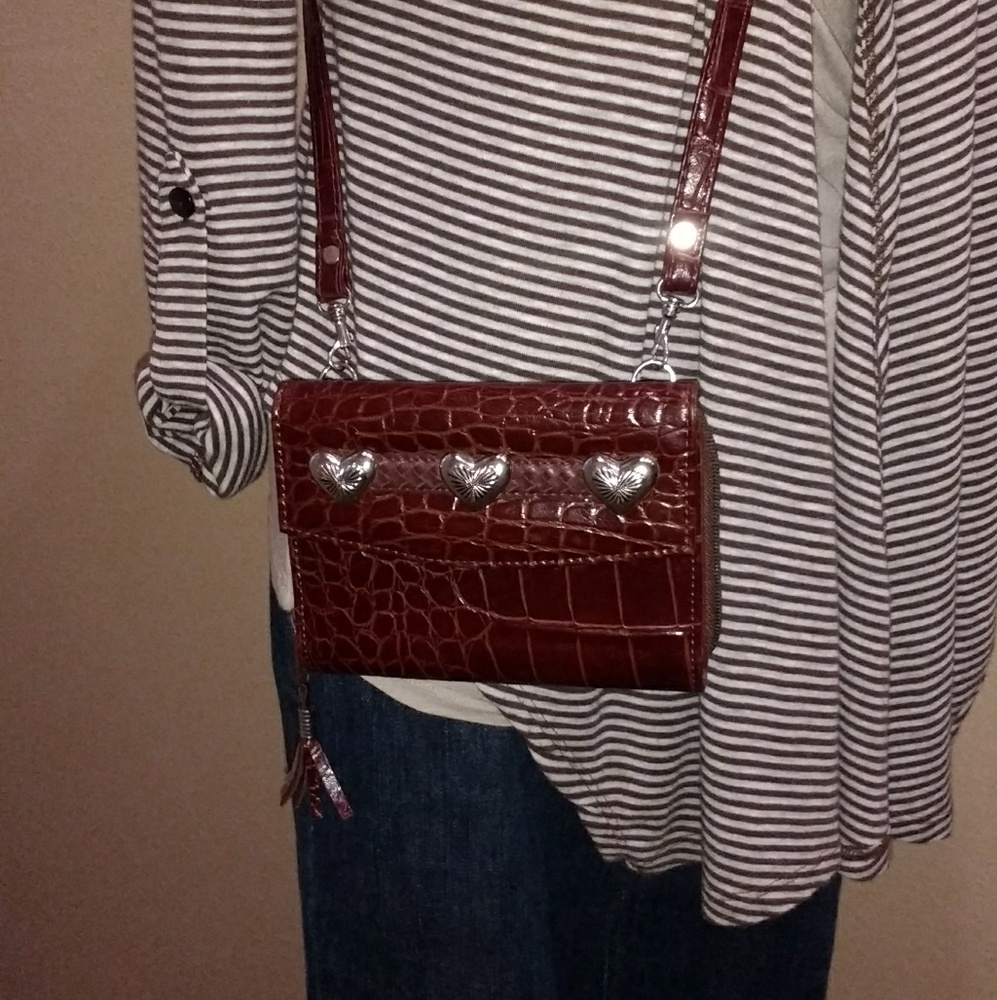 Designer Leather like Cross Body Bag NWOT