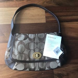 Signature C's Coach Chocolate Flap Close Purse
