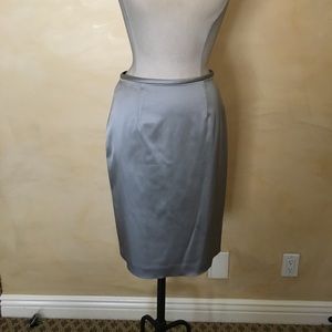 Adrianna Papell stretch satin silver skirt