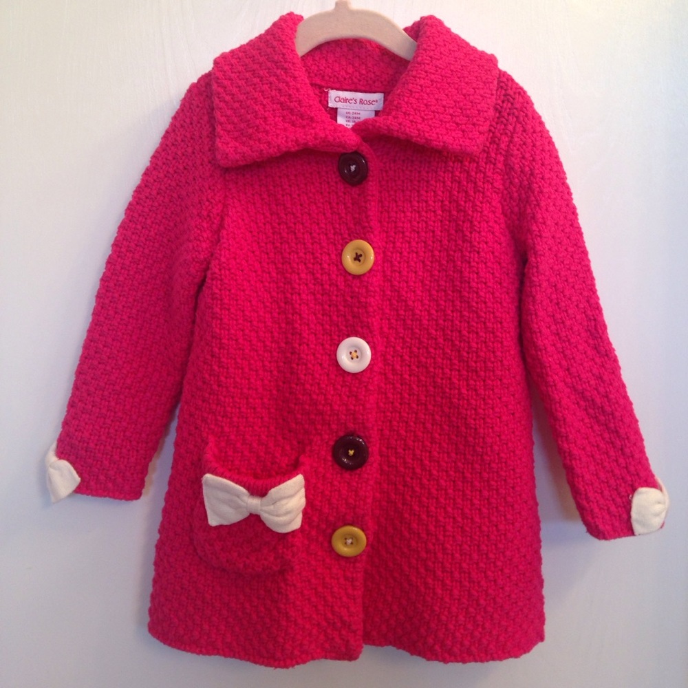 Claire's Rose Knit Coat with matching hat