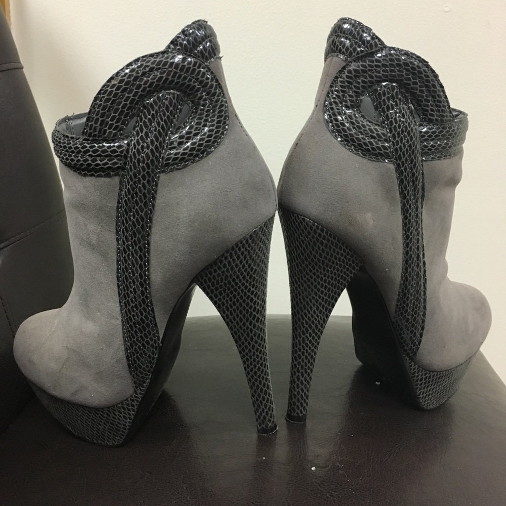 Gray High Heel Boots