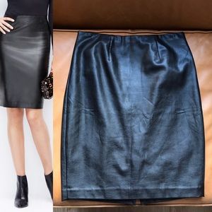 Ann Taylor faux leather black pencil skirt