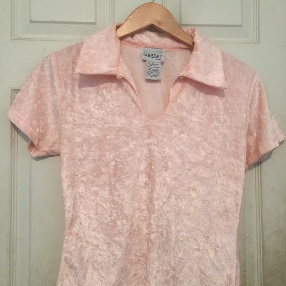 Crushed velvet collared blouse