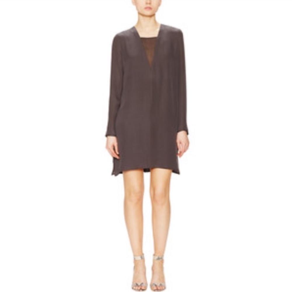 Zoe & Sam silk dress with mesh inset