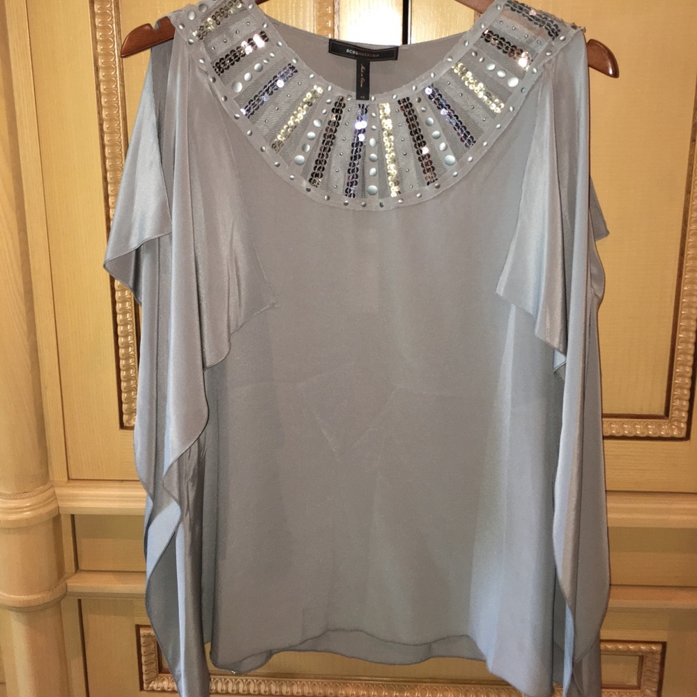Never Worn BCBGMaxazria gray blouse