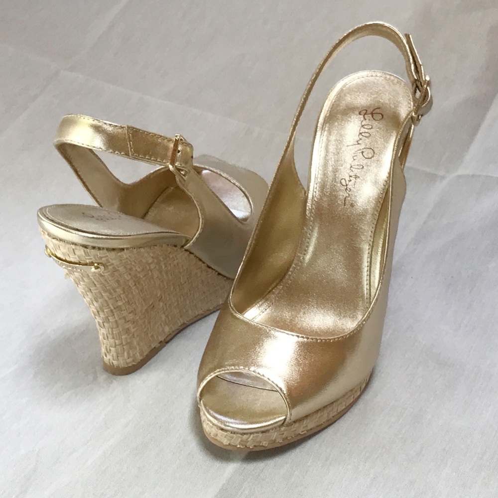 Gold Wedge Espadrille by Lilly Pulitzer
