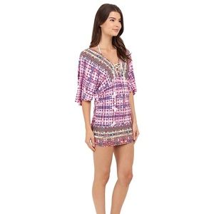Nanette Lepore 'Sunset' Lace Neck Cover Up Tunic