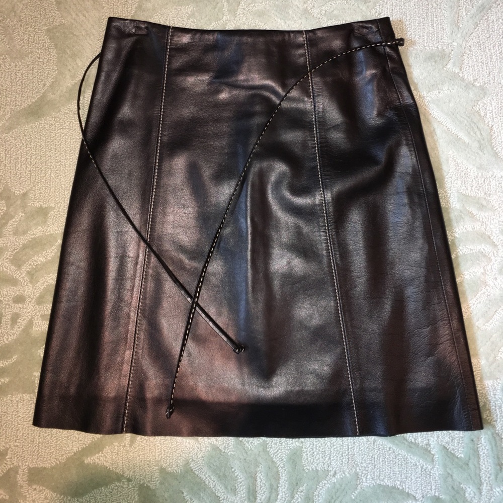 The Wrights leather skirt