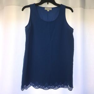 Olive & Oak tank with cutout scallop trim