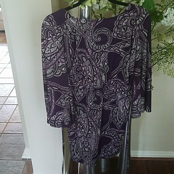 INC. Purple top with detail shapes boho - Picture 2 of 4