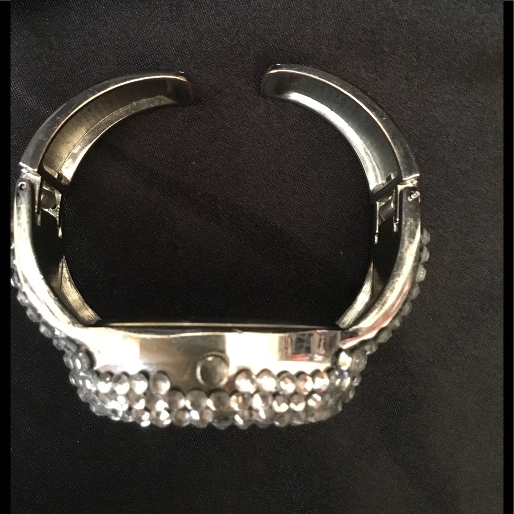 Geneva Chunky Rhinestone Bangle Watch - Picture 4 of 7