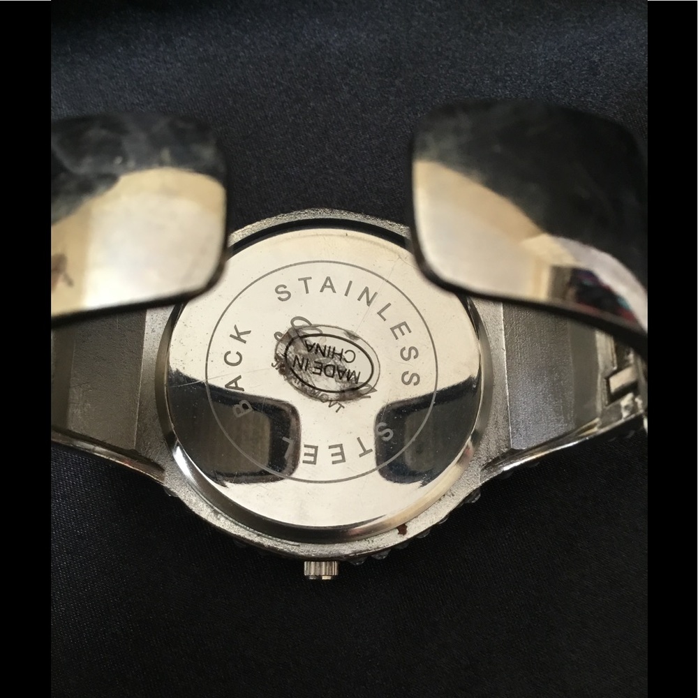 Geneva Chunky Rhinestone Bangle Watch - Picture 5 of 7