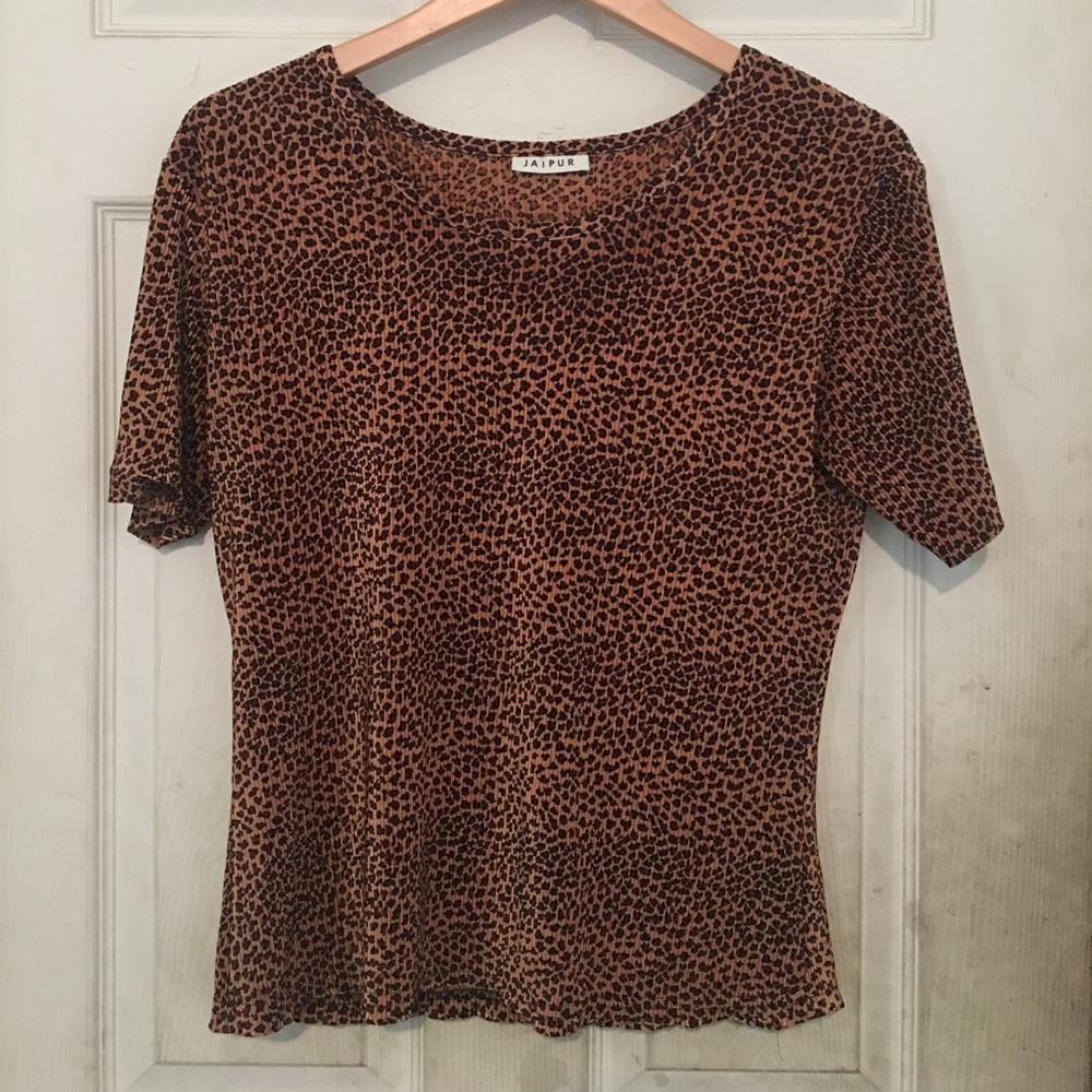 Stretchy VINTAGE leopard print blouse