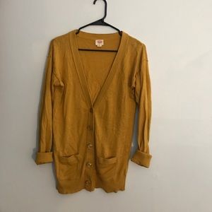 Mustard yellow Mossimo cardigan sweater