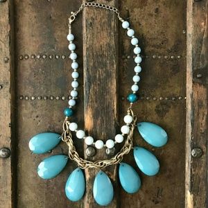 Turquoise bead statement necklace