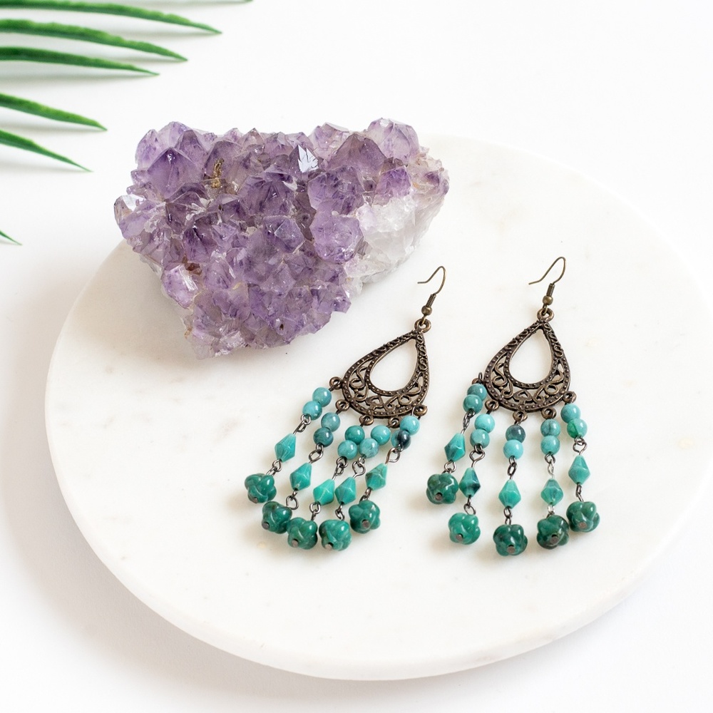 Turquoise Chandelier Earrings