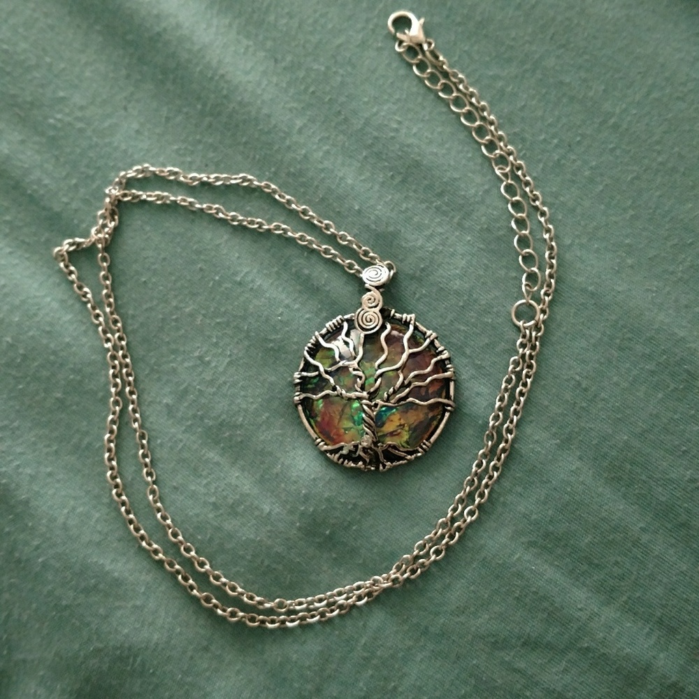 Iridescent Tree of Life Necklace