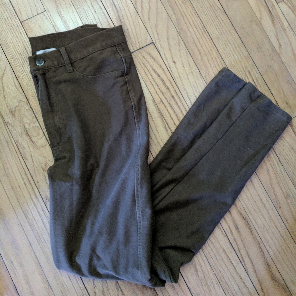 Brown high rise skinny jeans