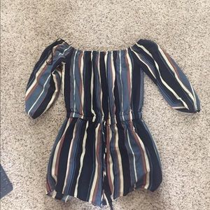 printed vertical stripped romper