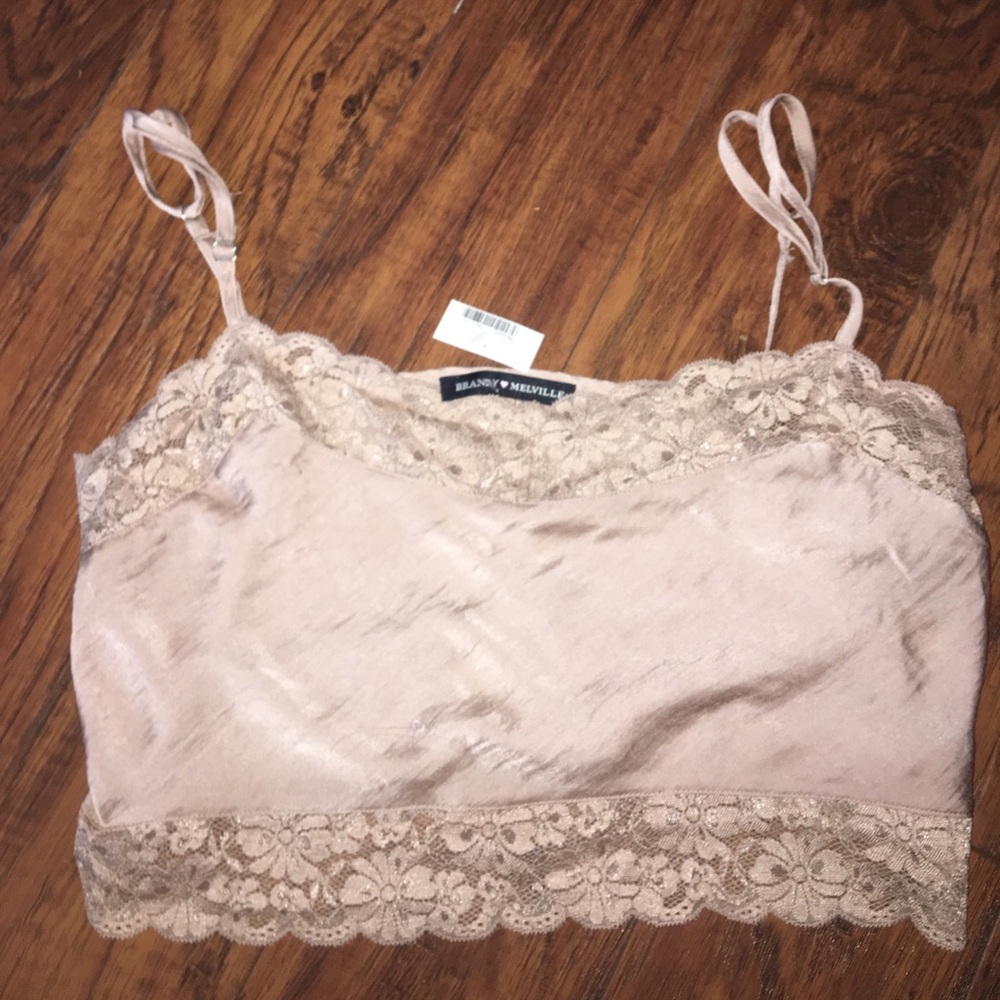 Cropped lace brandy top