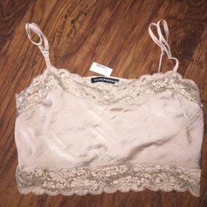 Cropped lace brandy top