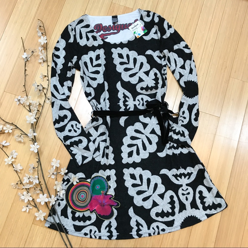 DESIGUAL soft appliqué dress, L.