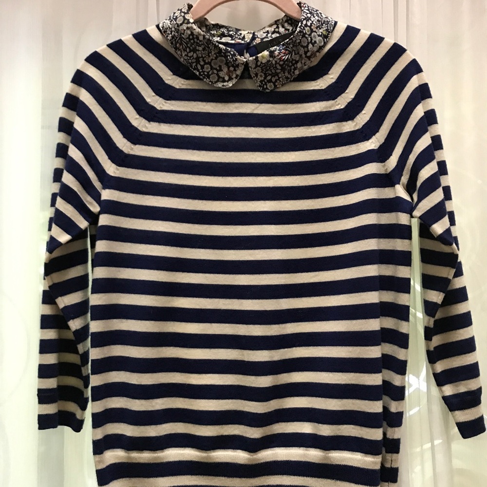 J Crew Liberty-collar merino wool sweater size XS