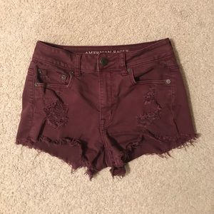 DESTROYED HIGH WASTED SHORTS