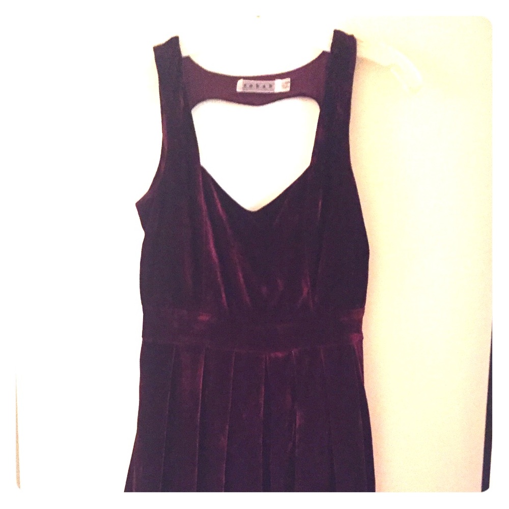 Maroon velvet dress